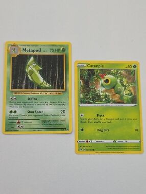 Pokemon Caterpie And Metapod Card